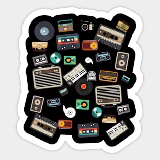 Cassette Tapes Mixtapes 1980s Radio Music Vintage Sticker